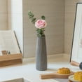 thumbnail image 3 of Decorative Modern Round Table Centerpiece Flower Vase with Gray Striped Design, 3 of 8
