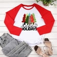 thumbnail image 4 of Hauts de Noël pour Femmes Col Rond Manches Courtes T-Shirt Imprimé Décontracté Blouses, 4 of 7
