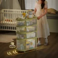 thumbnail image 4 of Estante de carrito de almacenamiento, armario de aperitivos movible para el hogar, organizador de armarios de sala de estar, caja de almacenamiento de muebles, cofres de cajones, 4 of 4