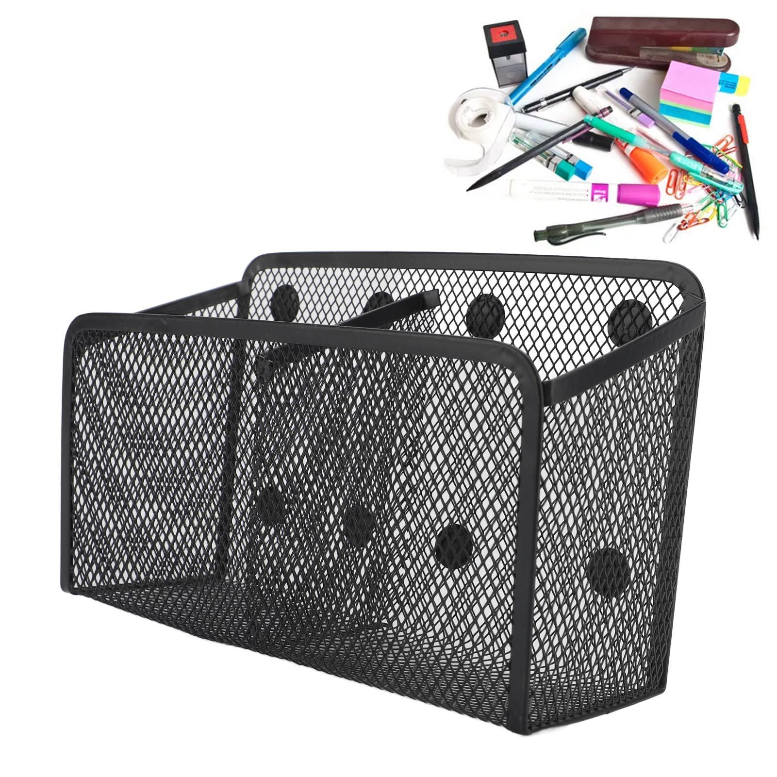 Suodoka Magnetic Metal Mesh Pencil Cup – Large Capacity Desk & Refrigerator Pen & Marker Organizer