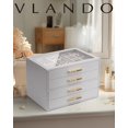 thumbnail image 2 of Jewelry Box Vlando organizador con tapa de vidrio de 4 capas para mujer, 2 of 7
