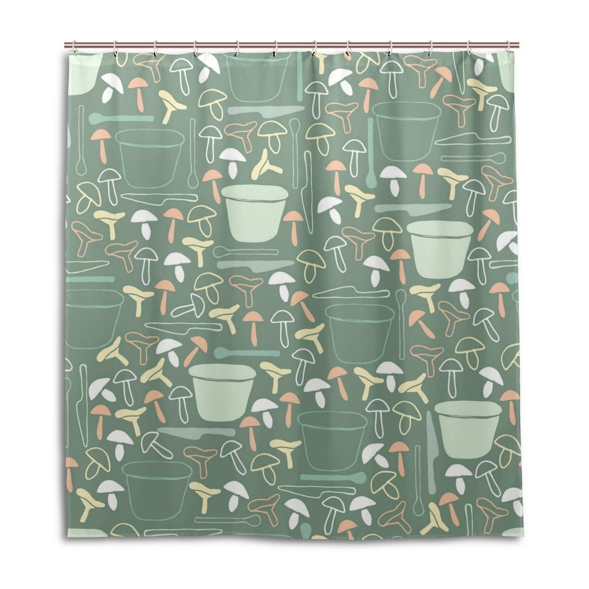 POPCreation Mushroom Shower Curtain Waterproof Bathroom Shower Curtain