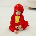 thumbnail image 5 of ZQUUVOU Baby Girls Boys Cartoon Hooded Playsuits Dinosaur Cute Hooded Jumpsuits Flannel Party Fancy Dress Up ﻿Photo Props Outfit Red, 5 of 9