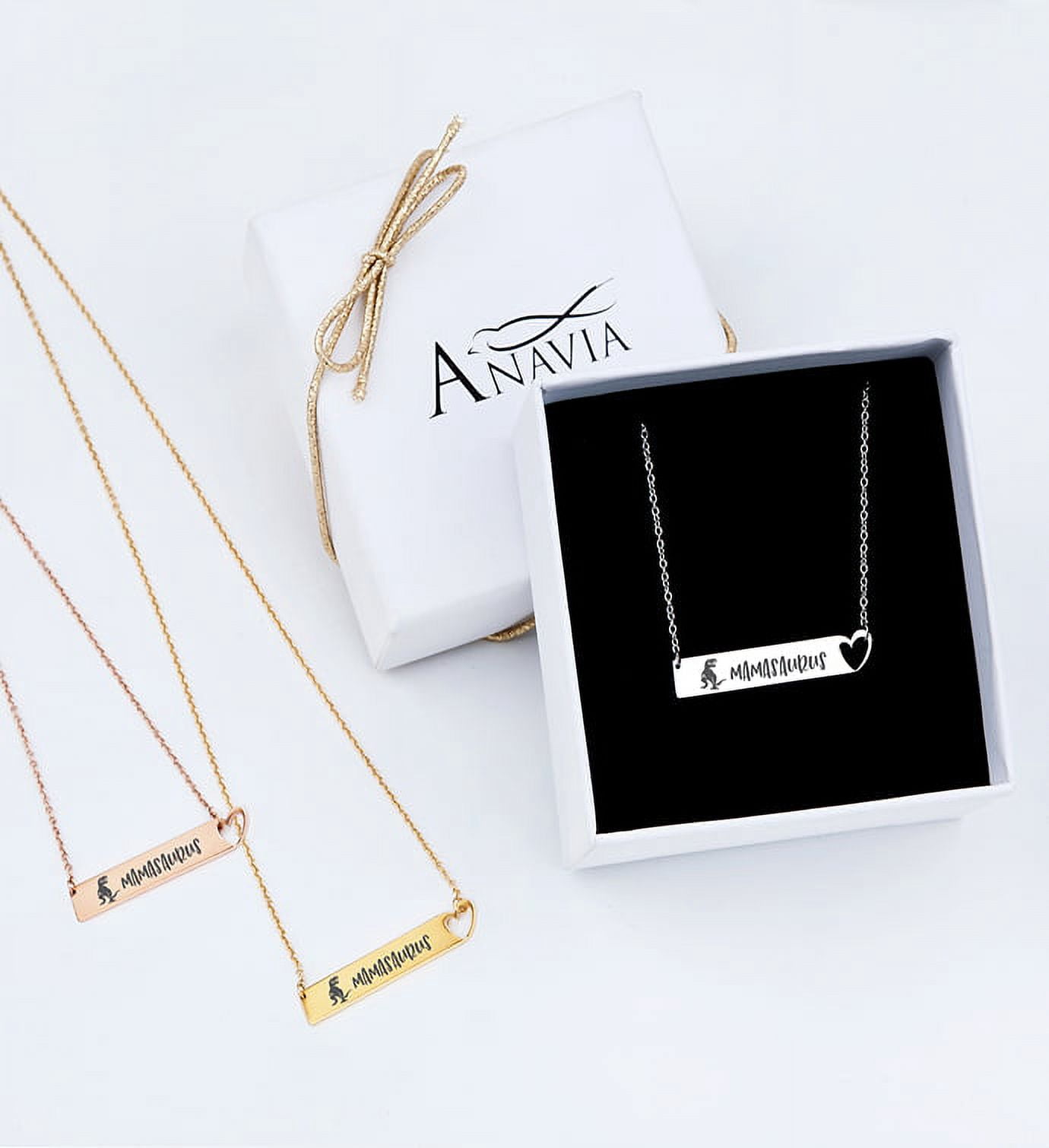 Mother's Day Gift for Mom, Mamasaurus Bar Necklace, Heart Bar Necklace, Gold Mamasaurus Bar Mother's Day Necklace, Mom to be Mother's Day Gift, Gift for Her, Mom Gift, Mother's Day Present [Gold]