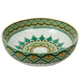 thumbnail image 2 of 16" Round Artistic Ceramic Vessel Sink – Glossy Above-Counter Basin with Hand-Inspired Printed Pattern, 2 of 10