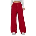 thumbnail image 6 of JUSLIO Sweatpants for Women Casual High Waist Pockets Comfortable Sweatpants Red XL, 6 of 7
