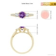 thumbnail image 4 of ANGARA Natural 0.45 Ct. Amethyst with Diamond Classic Ring in 14K Yellow Gold for Women (Ring Size: 3), 4 of 9