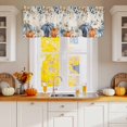 thumbnail image 2 of Pumpkin Eucalyptus Leaf Valances for Windows, 54 x 18in, Thanksgiving Fall Plant Linen Rod Pocket Kitchen Valance Curtain Light Filtering Window Treatments for Living Room Bedroom, 1 Panel, 2 of 7