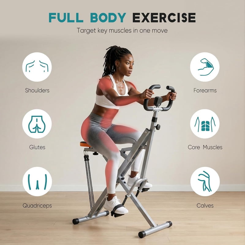 Simenmax Squat Machine for Home, 330 LBS Capacity Foldable Glute Exercise Equipment, Full Body Workout with Adjustable Resistance & Anti-Slip Pedals,Silver