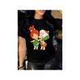 thumbnail image 1 of Women's Cartoon Print Round Neck Tee, Fashion Casual Short Sleeve Funny Graphic T-shirt for Daily Wear, Ladies Summer Clothes, Vintage 90s Graphic Tees, 1 of 7