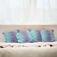 thumbnail image 4 of Ambesonne Mandala Throw Pillow Cover 4 Pack, Ornate Hippie, 20", Purple Aqua, 4 of 5
