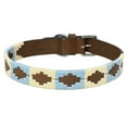 thumbnail image 6 of BAR H EQUINE Western Genuine Leather Dog Collar Embroidered Beige & Light Blue, 6 of 6