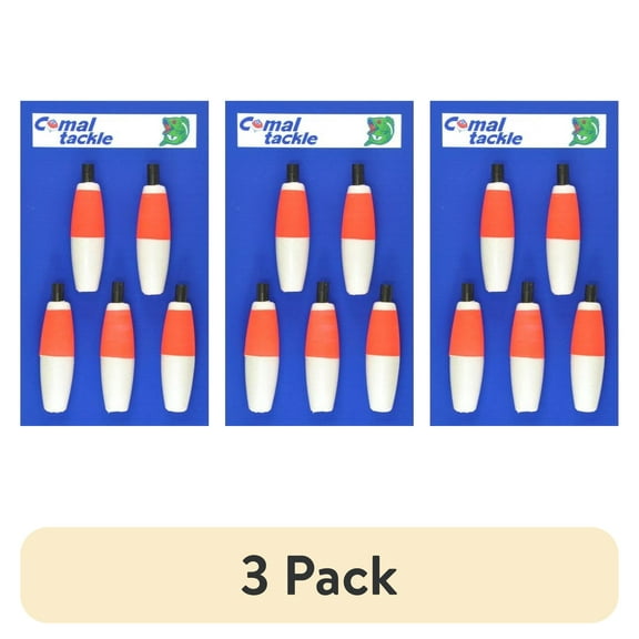 (3 pack) Comal Cigar Peg Fishing Bobber for Freshwater Lakes and Rivers