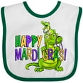 thumbnail image 3 of Inktastic Happy Mardi Gras Big and Little Alligators with Beads Boys or Girls Baby Bib, 3 of 4