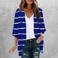 thumbnail image 2 of Mujeres de Manga Larga Tops de Moda Casual Impresión Suelta Cubrir Blusa de Cárdigan, Poliéster Suave Manga 3/4, 2 of 6