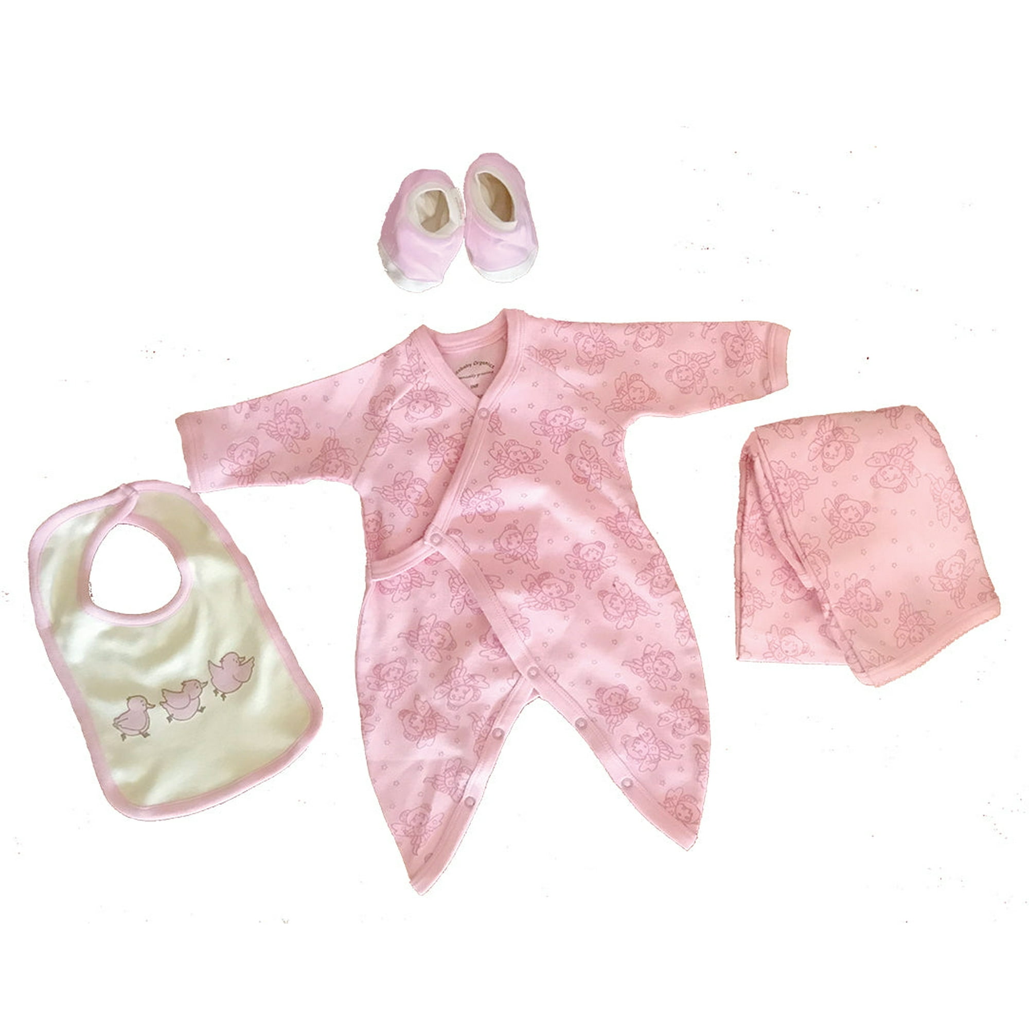 Sets Coton Bio Layette 0 6M Kimono Fee Couverture Fee Bavoir Chaussons