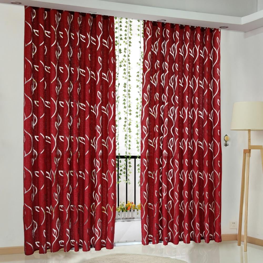 White Floral Curtains for Living Room Thermal Insulated Window Drapes