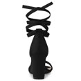 thumbnail image 4 of Sandalias Con Cordones Gamuza Sintética Tacones Gruesos Para Mujer Negro 39, 4 of 7