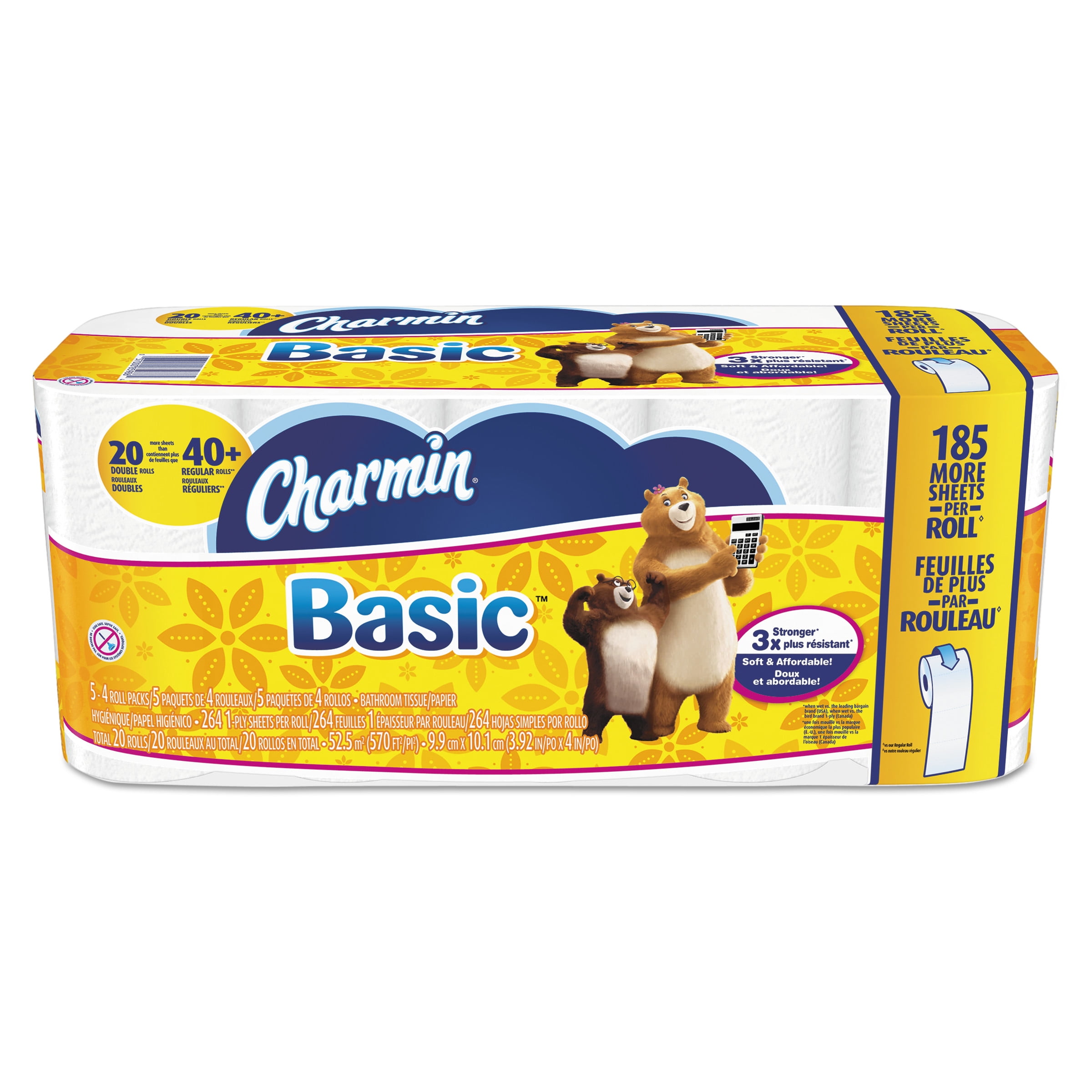 Charmin Basic Bathroom Tissue, 1-Ply, White, 264 Sheets Per Roll ... Charmin Basic Bathroom Tissue, 1-Ply, White, 264 Sheets Per Roll ...