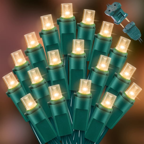 Cadena de luces LAMPHOME 100 LED de color blanco cálido, 6.3 pulgadas y 21.6 pies