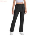 thumbnail image 2 of LYHaoo Girls Formal Dress Pants, Straight Leg Flat Front Classic Uniform Pants for Girls Back to School Outfits(Black), 2 of 7