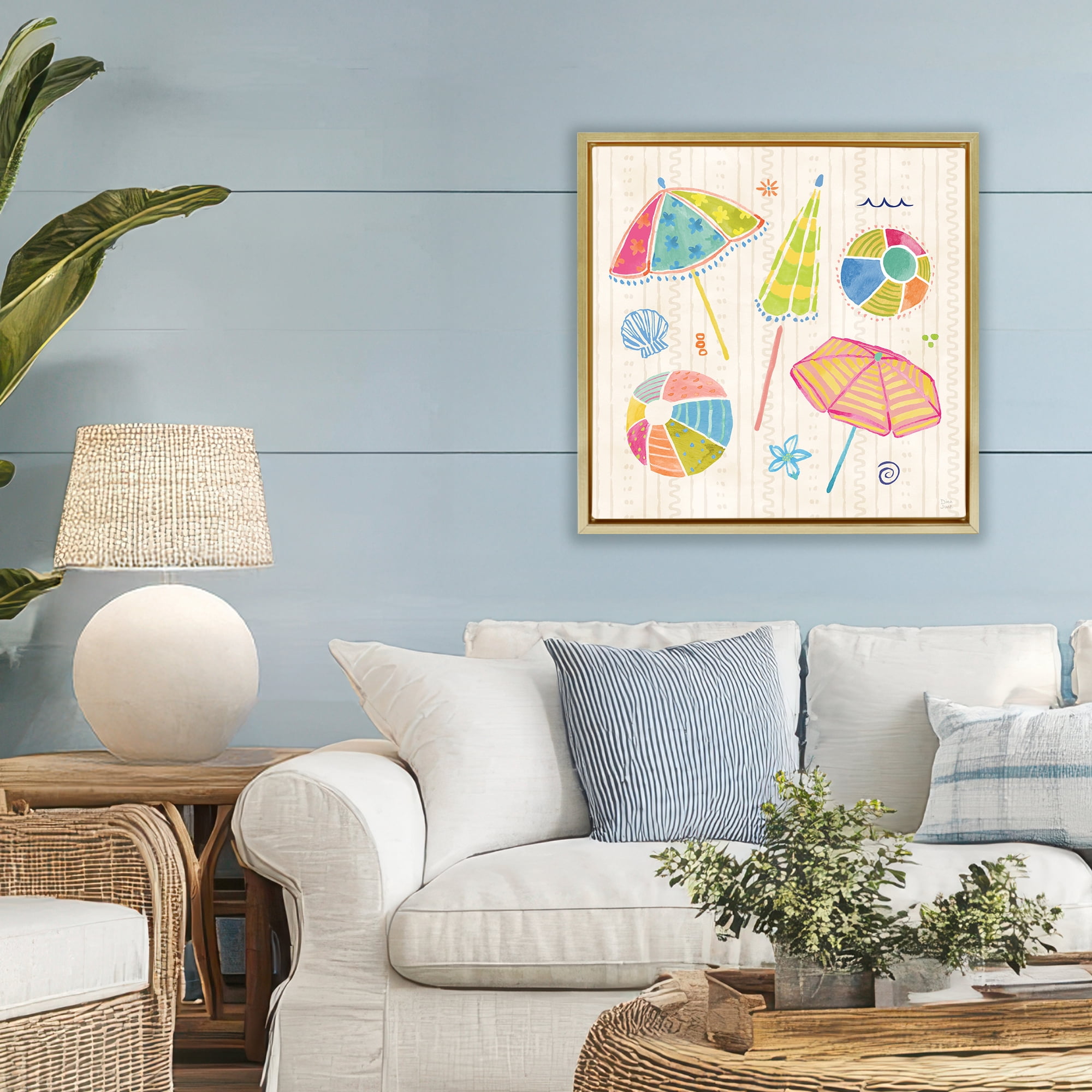Stupell Industries Fine In The Sunshine Gold Framed Floater Canvas Wall Art, design by Dina June