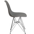 thumbnail image 3 of Chaise en plastique noir de la série Elon avec base chromée, 3 of 9