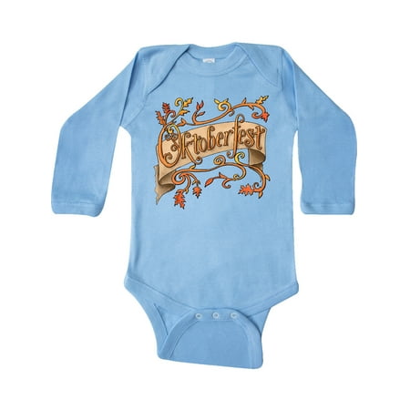 

Inktastic Oktoberfest Banner with Orange Autumn Leaves Gift Baby Boy or Baby Girl Long Sleeve Bodysuit
