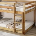 thumbnail image 3 of Alvantor Twin Over Twin Bunk Bed, Solid Rubber Wood Low Floor Bunk with Ladder, Natural, 3 of 7