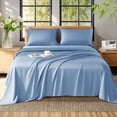 thumbnail image 6 of Baauye Cozy Bamboo Sheets Set, 4-Piece California King Sheet Set with 16" Deep Pockets, Soft and Breathable Bed Sheets, Lake Blue, 6 of 7