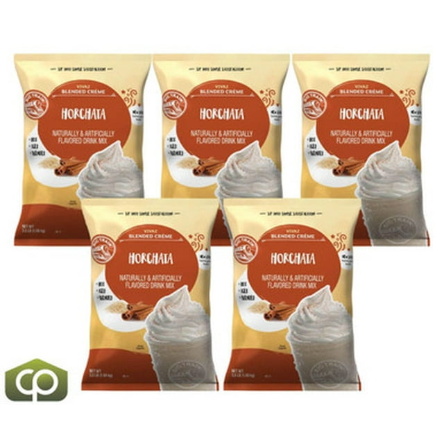 Big Train Vivaz Mélange de Crème Frappée Horchata Mélangée, Base de Boisson Inspirée du Mexique Riz et Cannelle, Sac de 3,5 lb, Caisse de 5
