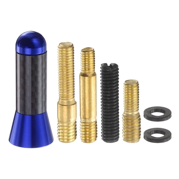 Uxcell Car Short Antenna Carbon Fiber Aluminum Universal Replacement Auto Radio Antenna (1.4", Blue) - Conductive & Waterproof, for Cars RVs SUV Trucks