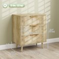 thumbnail image 3 of Commode Moderne à 3 Tiroirs pour Chambre, Commode Cannelée pour Garde-Robe, Chêne, 3 of 10
