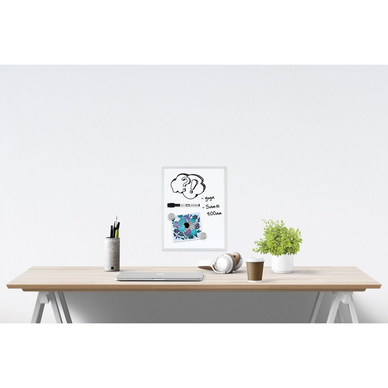 Quartet Magnetic Dry-Erase Board, Slim Aluminum Frame, 14” x 11”