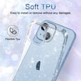 thumbnail image 5 of Casetego for iPhone 14 Plus Case,Crystal Clear Bling Sparkly Glitter Shiny Soft Flexible TPU Slim Drop Protection Shockproof for Girls Cover Apple iPhone 14 Plus,Clear Glitter, 5 of 7