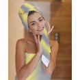 thumbnail image 7 of Yellow Grey Stripes Towel Set of 3, Soft Microfiber Bath Towels, Hand Towel, Washcloths, Modern Minimalist Solid Gradient Quick-Dry Absorbent Towels for Bathroom Kitchen Hotel Beach Gym Spa, 7 of 7
