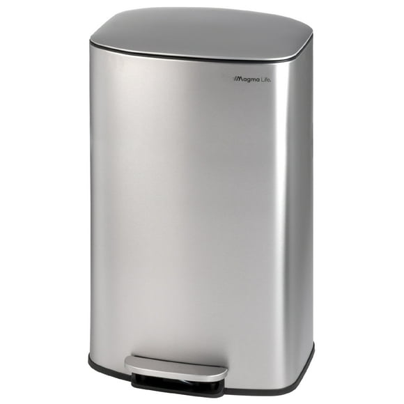 MAGMA LIFE Bote de Basura Smart Step 50L Rectangular de Pedal con Tapa,Cierre y Apertura Suave, Filtro Anti-olor, Acero Inoxidable Antihuellas, Cubo Interior Extraible