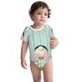 thumbnail image 3 of Daiia White Bunny Bottom And Easter Eggs Printed Unisex-Baby Short Sleeve Onesies Bodysuits Baby Climbing Clothes Soft and Comfortable Romper with Expandable Shoulder Design-3 Months, 3 of 8
