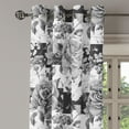 thumbnail image 3 of Ambesonne Roses Grommet Curtain, Monochrome English Garden Art, 50"x72", Grey and White, 3 of 5