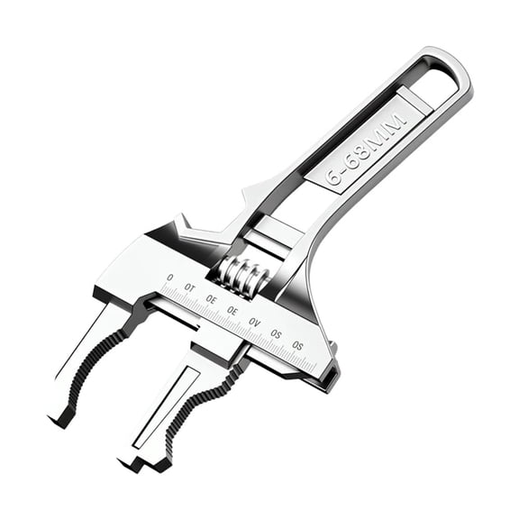Adjustable Plumbing Wrench, Extra Wide Jaw 6-68mm Sink Wrench Tool for Bathroom & Kitchen, Durable Steel Multi-Purpose Spanner for Tight Spaces, Versatile Household Repair Tool