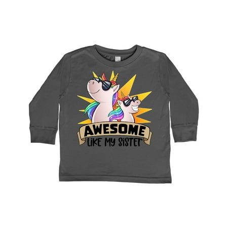 

Inktastic Awesome Like My Sister Cute Unicorn Family in Sunglasses Gift Toddler Boy or Toddler Girl Long Sleeve T-Shirt