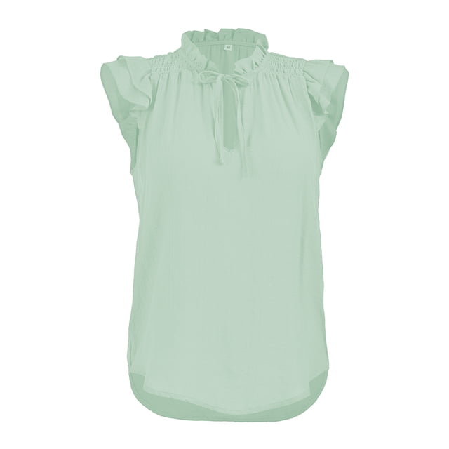 Blusa George para Dama, sin Manga con Amarre en Cuello Sage T CH