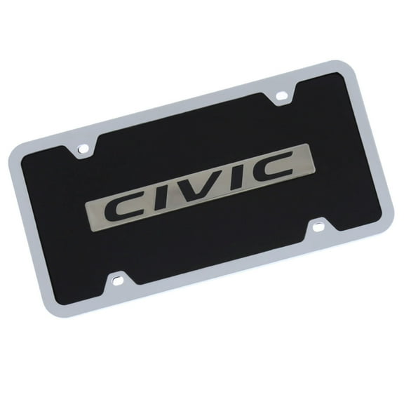 Honda Civic License Plate Kit (Chrome on Black)