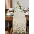 thumbnail image 4 of Vintage Botanical Table Runner Cotton Linen 72 Inch Holiday Dresser Scarves, Spring Floral Summer Botanical Rustic Tablerunner for Kitchen Coffee Dining Bedroom Dinner Scarf Décor 13''x72'', 4 of 9