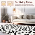 thumbnail image 2 of ODIKA 6'x9' Machine Washable Non-Slip Area Rug, Chic Monochrome Abstract Animal Inspired Design with Dynamic Shapes High Traffic Rug, Black, 298537, 2 of 7