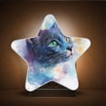 thumbnail image 3 of Star Shaped Energy Saving Night Light Living Room Night Light, Bedroom Night Light, Corridor Night Light, Study Night Light Blue Watercolor Cat, 3 of 6