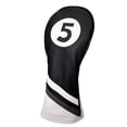 thumbnail image 3 of Golf Headcovers Black and White Leather Style 3, 5, X Fairway Head Covers, 3 of 7