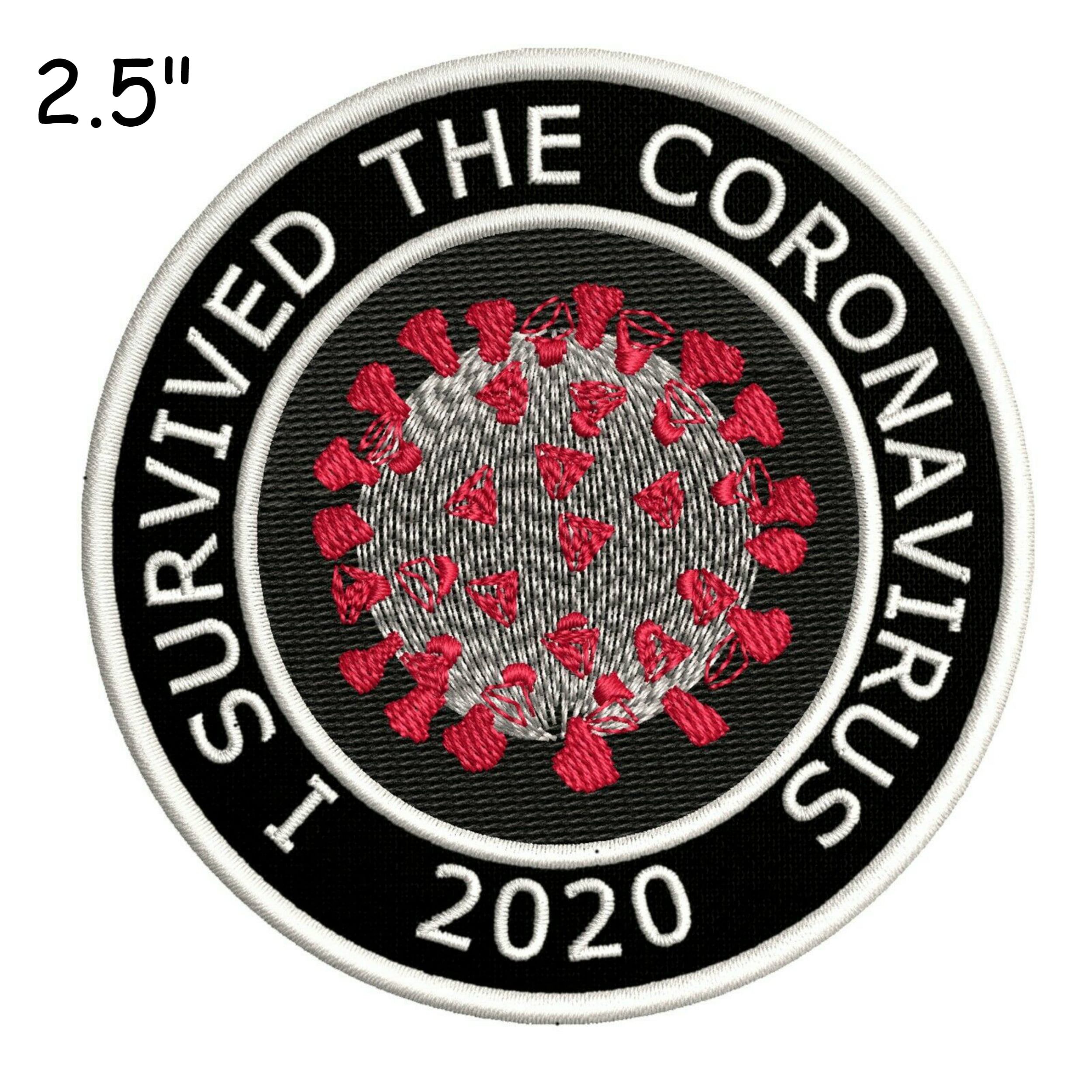 CORONA PANIC SURVIVOR iron-on PATCH embroidered FUNNY C#VID 19 PANDEMIC RECOVERY 