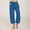 Dark Blue, variant on PWPSG Womens Elastic Waist Drawstring Wide Leg Capri Pants, Airy Lightweight Fabric with Casual Relaxed Daily Style Green XL