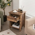 thumbnail image 2 of Costway 2 PCS Nightstand side Table with Drawer Open Shelf for Living Room Bedroom Brown, 2 of 10